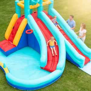 Aufblasbare Hüpfburg für Kinder als Mittelpunkt im Design von kommerziellen Spielplätzen - Product Image 1