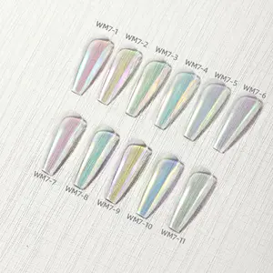 Aurora хромированный Пигментный Порошок для ногтей 11 видов цветов металлический зеркальный эффект Переливающаяся Русалка жемчужная хромированная пудра