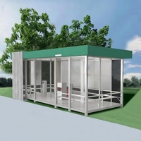 Abri à fumer extérieur en structure métallique - Cabine à fumer ventilée et fermée pour parcs de bureaux et zones commerciales