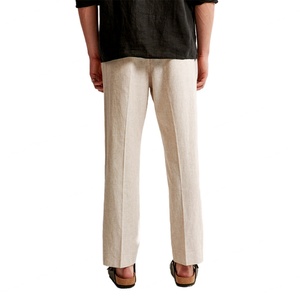 Pantalon en lin pour homme, nouveau design, respirant et anti-transpiration, mélange de lin, streetwear, pantalon en lin décontracté - Product Image 3