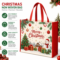 Sacs fourre-tout réutilisables en PP non tissé, grand format, avec logo personnalisé, pour courses, Noël, cadeaux et rangement – Vente chaude