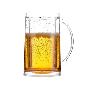 Double Wall Sublimation Beer Ice Mug Drinking Beer Color Liquid Freezer Mug with Handle