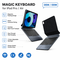 Clavier Magique en Aluminium pour iPad Pro 11 2018-2023 & Air 4 5 6 7 Connecteur Direct Trackpad Rétroéclairé Fin Nouveau MK038