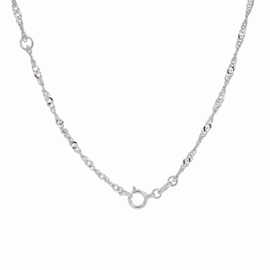 Soft <b>Delicate</b> Wave Textured White Pt950 Fine Cable Chain <b>Necklace</b> Unisex Dainty Stackable Luxury Platinum Jewelry Gift - Product Image 1