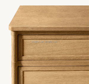Mesitas de Noche de Estilo Francés Contemporáneo <span class=keywords><strong>Myhome</strong></span> con 3 Cajones, Muebles de Dormitorio de Madera de Roble Macizo de Alta Calidad, Adorno para el Hogar - Product Image 3