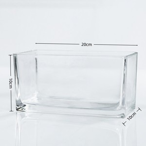 Vaso di vetro lungo rettangolare fioriera trasparente con tubo quadrato vaso <span class=keywords><strong>da</strong></span> tavolo per piante idroponiche fiore 10*10*20cm contenitore Desktop - Product Image 6