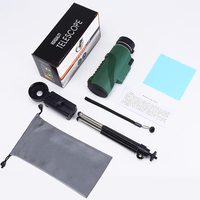 Telescopio Monocular Profesional 80x100 con Adaptador para Teléfono Inteligente para Observación de Aves, Caza y Aventuras al Aire Libre