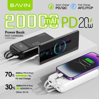 BAVIN 20000mah Pd20w 22.5w PC007Spro Banque d'alimentation portable à charge rapide avec écran LED Câble de charge