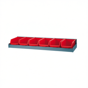 Estante de Almacenamiento de Plástico 5003 A3 para Organización de Almacenes con Cinco Compartimentos, Color Rojo - Product Image 2