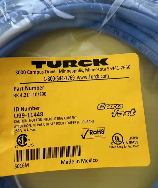 Brand New Original TURCK Connection Cable RK4 21T-10/S90 Various Models Available for Industrial Automation Equipment