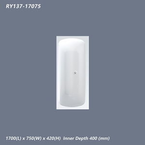 Bañera Integrada de Acrílico de Alto Brillo, Estilo Moderno con Esquinas Redondeadas, Diseño Ergonómico, Bañera Profunda - Product Image 3
