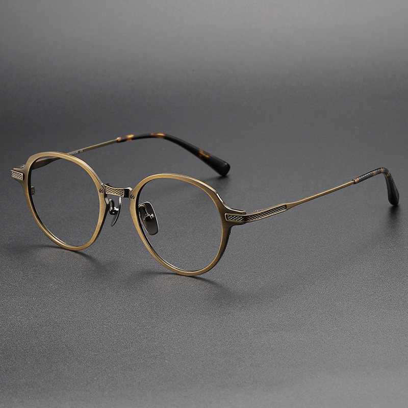 Japan Handmade Pure Titanium Men's Retro Round Frame Glasses High Degr Optical Prescription Eyeglasses Women Myopia Eyewear
