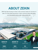 Fenêtre à auvent verticale en aluminium ZEKIN AS2047, double vitrage trempé, style moderne, avec vérin à gaz en aluminium pour cuisine