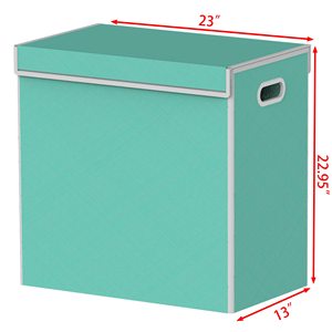 Turquoise Double <b>Laundry</b> Hamper with Lid and Removable Bags <b>Laundry</b> <b>Basket</b> 2 Sections, Collapsible Ditry Clothes Hamper - Product Image 5
