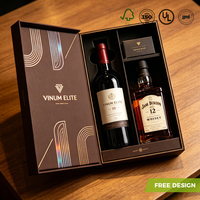 Boîte cadeau de luxe pour vin, emballage magnétique de style livre, logo personnalisé, boîte rigide