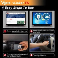 Escáner Automotriz Profesional Vgate Vlinker FS ELM327 USB FORScan OBD2, Herramienta de Diagnóstico para Autos OBD2, MS/HS CAN para M-azda y Ford