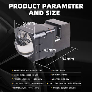Module matriciel M5-1 Sanvi Lentille de projecteur Biled Phare super lumineux de 1.5 pouces pour modification de voiture <span class=keywords><strong>Prix</strong></span> d'usine - Product Image 6