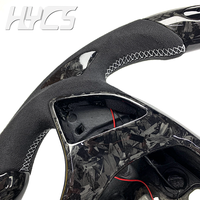 Volant de course personnalisé en cuir et fibre de carbone forgée avec LED pour Chevrolet Camaro Corvette C6 C7 C8