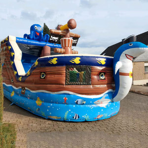 <span class=keywords><strong>Château</strong></span> gonflable combiné avec toboggan, gonflable pour l'extérieur, dauphin, pieuvre, bateau pirate, gonfiabili, maison gonflable, gonflable humide et sec - Product Image 1