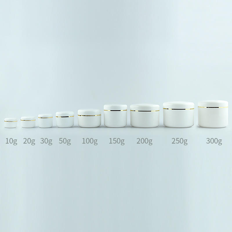 white jar with gold rim lid