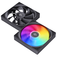 Ventilateur de boîtier PC SNOWMAN BK120 120mm noir, LED arc-en-ciel, 1000 tr/min, Molex 4 broches, 12V DC, économique, vente en gros