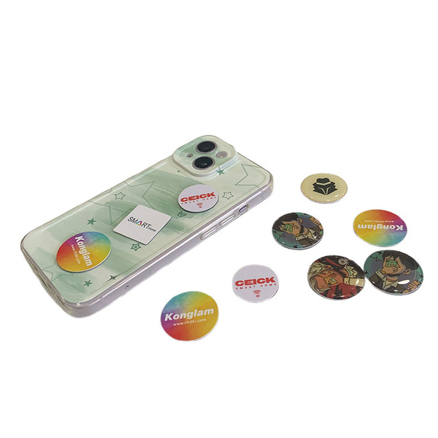 Waterproof Adhesive 13.56 mhz Programmable Label Rfid Programmable Tiny Nfc Phone Tag Sticker Waterproof Custom Printed for All