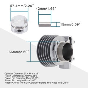 Goofit 57.4mm hoàn chỉnh xi lanh lót Xi lanh đầu xây dựng lại <span class=keywords><strong>kit</strong></span> thay thế cho <span class=keywords><strong>GY6</strong></span> 4 đột quỵ 125cc-150cc 157qmj 152qmi - Product Image 4