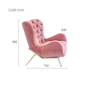 नए नर्डिक लाइट लक्जरी कपड़े गुलाबी मखमली एकल सोफे बाघ कुर्सी लिविंग रूम फर्नीचर के लिए उच्च-पीठ चमड़े के सोफे - Product Image 6