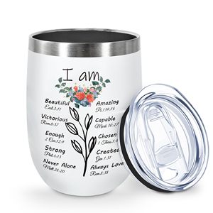 12oz 3D stampa vino Tumbler in acciaio inox mantenere caldo e freddo isolato tazza di caffè tazza di fiori regali con coperchio - Product Image 3