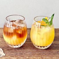 Vertikale Eiförmige Glas-Tasse im Ins-Stil Hochästhetische Latte-Kaffeetasse Großvolumige Saft-Trinktasse für Zuhause und Café