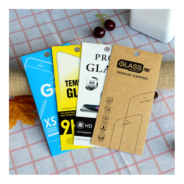 Custom Logo Mobile Phone Screen Lens Glass Tempered Protective Film Packaging Paper Box Screen Protector Retail Packing