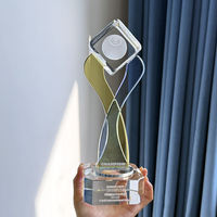 Trophée en cristal transparent personnalisé avec gravure laser 3D, trophée en cristal vierge pour récompense