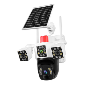 Outdoor Solar <strong>CCTV</strong> Security IP Surveillance <strong>Camera</strong> Three Lenses Color Night Vision Two-Way Audio Wide Angle Cloud PTZ - Product Image 1