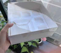 Cajas de Plástico Transparente Blancas al por Mayor para Cupcakes con Tapa Transparente de PVC, Caja de Regalo para Pasteles, Caja Blanca para Cupcakes
