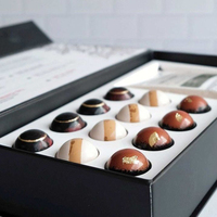Boîte à bonbons magnétique personnalisée de luxe en vente chaude, boîte cadeau pour boules de chocolat avec séparateur, boîte souvenir magnétique