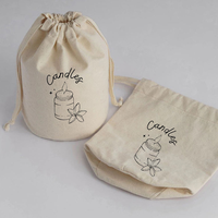 Pochette en toile de coton à fond rond avec logo personnalisé, sac cadeau cylindrique écologique pour emballage de bougies et de bijoux, vente en gros