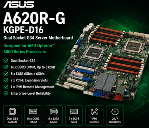 สำหรับเอซุส KGPE-D16 A620r-G ซ็อกเก็ตคู่ G34 เมนบอร์ดเซิร์ฟเวอร์เอเอ็มดี ออปเตอรอน 6100 <span class=keywords><strong>6200</strong></span> 6300 16DDR3 ช่องเสียบ PIKE SAS ดูอัลกิกะบิตแลน - Product Image 1