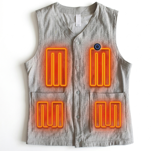 OEM <strong>Heated</strong> Vest Women Smart Controller With Lights Electric Warming <strong>Body</strong> <strong>Warmer</strong> White Cotton <strong>Ladies</strong> <strong>Heated</strong> Vest - Product Image 1