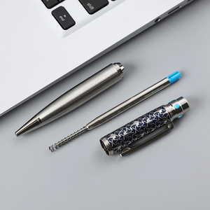 Penne di Lusso Personalizzate con Incisione e <span class=keywords><strong>Smalto</strong></span> Colorato, <span class=keywords><strong>Penna</strong></span> <span class=keywords><strong>a</strong></span> Sfera in Metallo 1.0mm, Inchiostro Ecologico Nero/Blu, Marca SHULI - Product Image 5