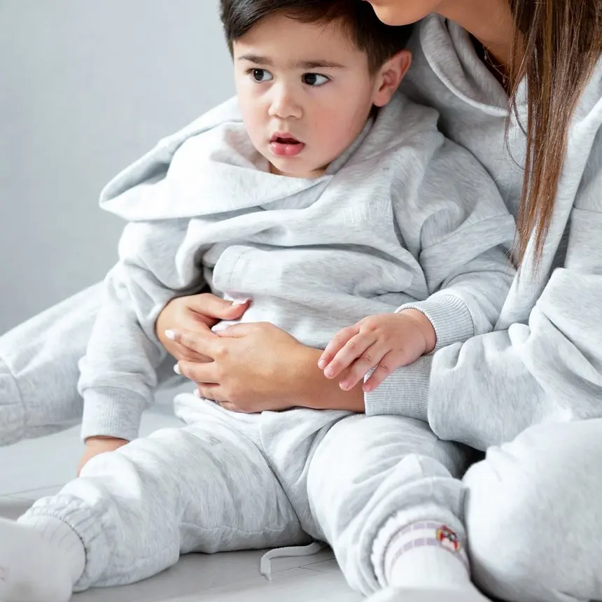 New hoodie set tracksuit winter family outfits matching baby son and mom matching family set clothing