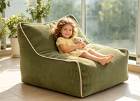 Fauteuil pouf pour enfants en velours côtelé, rembourrage en mousse déchiquetée haute densité, canapé paresseux pour enfants