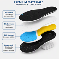 Semelles orthopédiques pour chaussures de sport, inserts de soutien de la voûte plantaire pour la course et la marche, semelles pour chaussures de sport