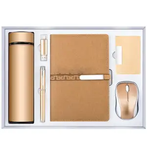 Promotional advanced thermos usb flash drive 6in1 gift corporate souvenirs custom logo luxury business notebook gift set