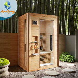 Sauna de Infrarrojos Lejanos de Madera Maciza de Hemlock Moderna para 1-2 Personas, Bajo EMF, Control por APP, para Interiores, con Bluetooth - Product Image 1