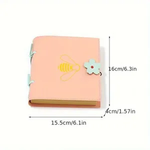 Carnet de notes A5 personnalisé fait main en cuir PU gaufré abeille, couverture rigide, reliure spirale à fils, carnet de croquis à feuilles mobiles - Product Image 3