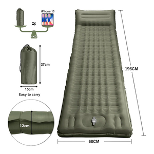 E-RIKE Tapis de <span class=keywords><strong>camping</strong></span> extérieur ultraléger imperméable toutes saisons TPU 12 cm Matelas de couchage gonflable à pression manuelle avec pompe intégrée - Product Image 2