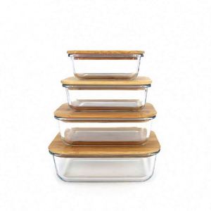 Boîte à lunch multifonctionnelle en verre haute température, compatible micro-ondes et réfrigérateur, avec couvercle en plastique durable et écologique - Product Image 5