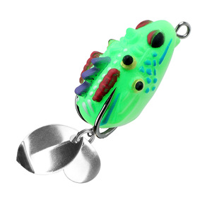 Wind Thunderfrog 3.5cm/5.4g Double paillettes Flat rinforzare gancio artificiale Soft esca per trote Silicone <span class=keywords><strong>pesca</strong></span> sul fondo del lago - Product Image 5