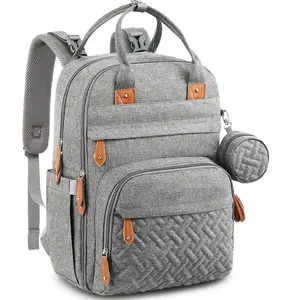 Windelbeutel Rucksack Multi-Funktion wasserdicht Reisen Notwendigkeiten Babytasche mit wechselndem Polster Kletterband und Schnulleretui Unisex