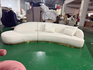 Juego de Sofás Curvos de Tela Italiana de Lujo Disen, Convertible, Convencional, de Franela, para Hoteles, Villas, Apartamentos, Modular - Product Image 2